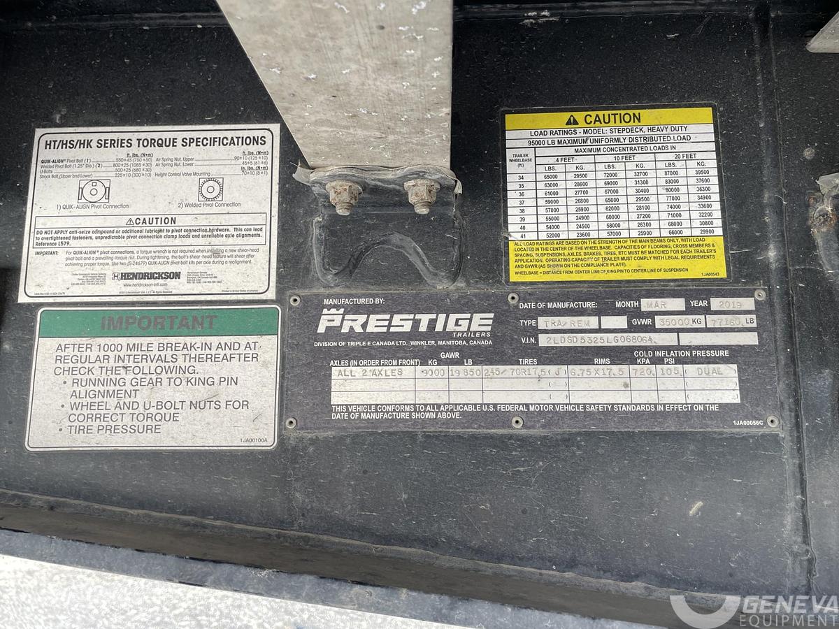 Used 2019 Prestige Trailers Renown Combo Flatbed Drop Deck