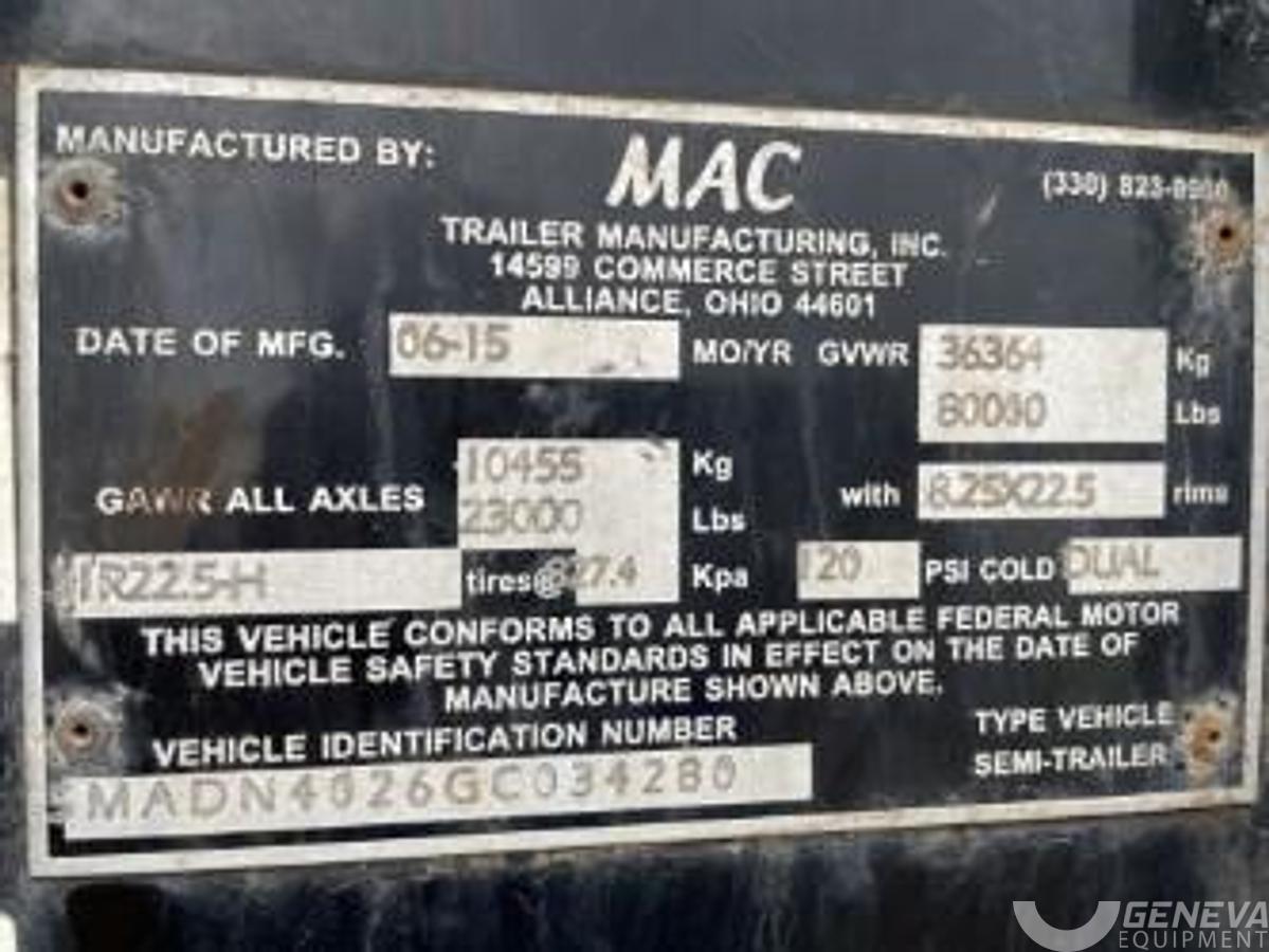 Used 2016 MAC Trailer