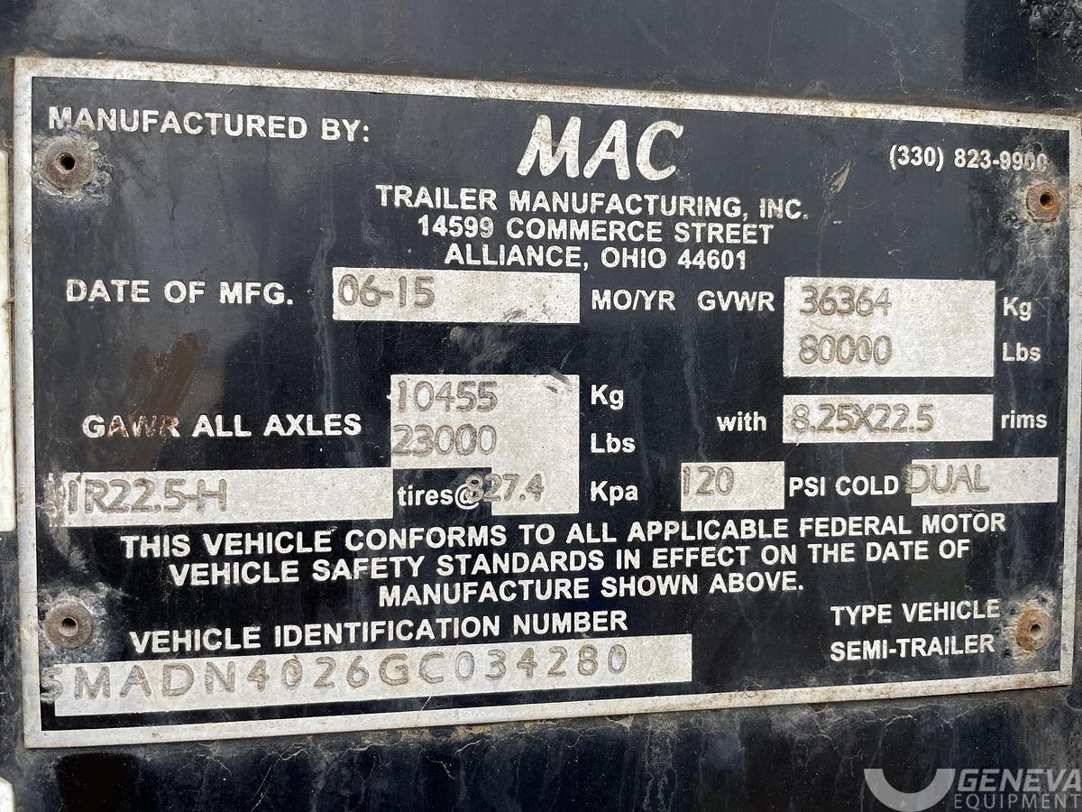 Used 2016 MAC Trailer