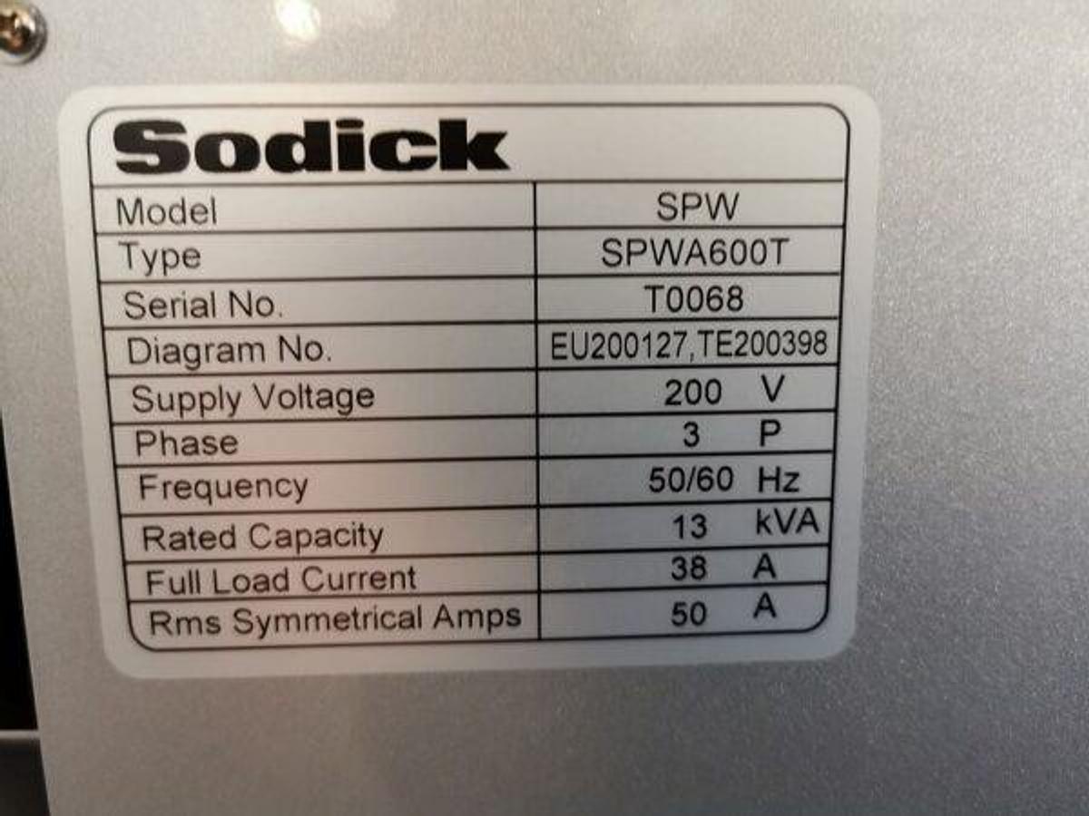 Used SODICK ALC600G wire spark