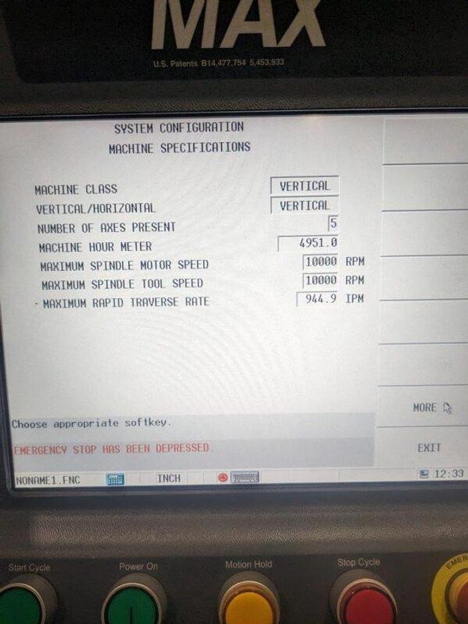 Used HURCO VM10i 5-axis mkp