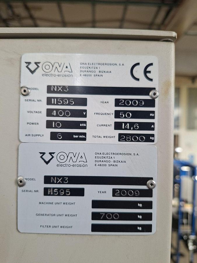 ONA NX3 block spark erosion machine