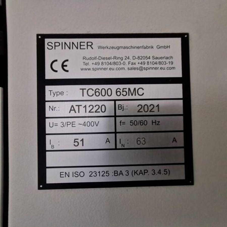 Used SPINNER TC600 65MS cnc lathe