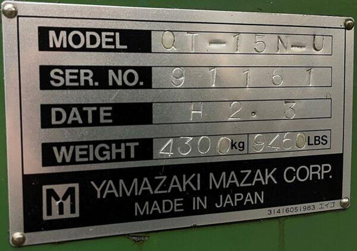 Used MAZAK QT15 cnc lathe