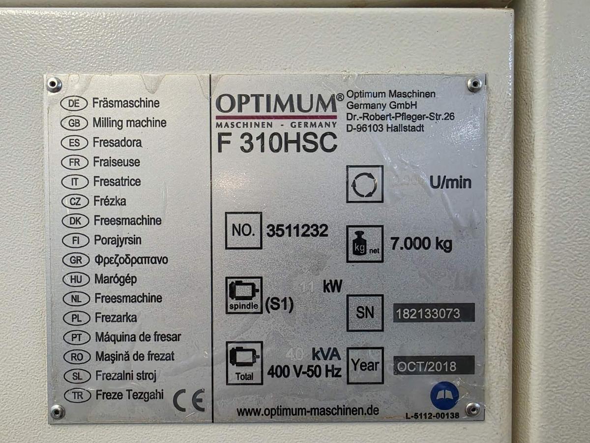 OPTIMUM F310HSC machining center