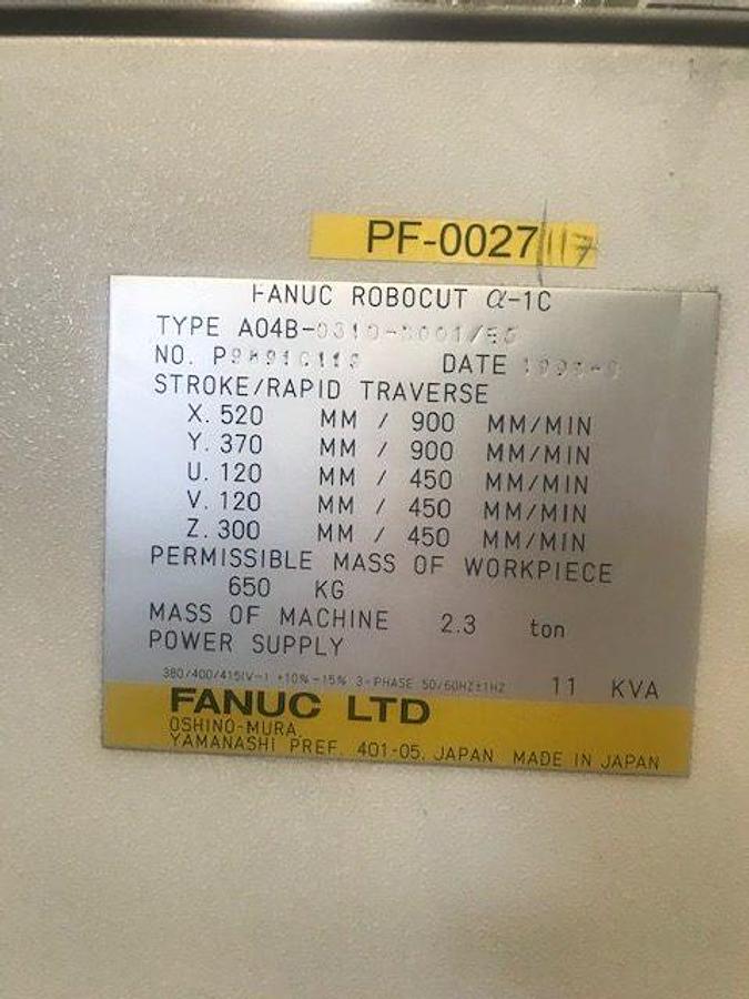 Used FANUC Robocut Alpha 1C wire spark