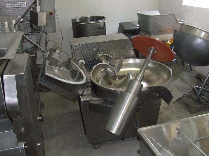 Used K-120 AN cutter-mixer, capacity 120 l with stuffing ejector, stainless