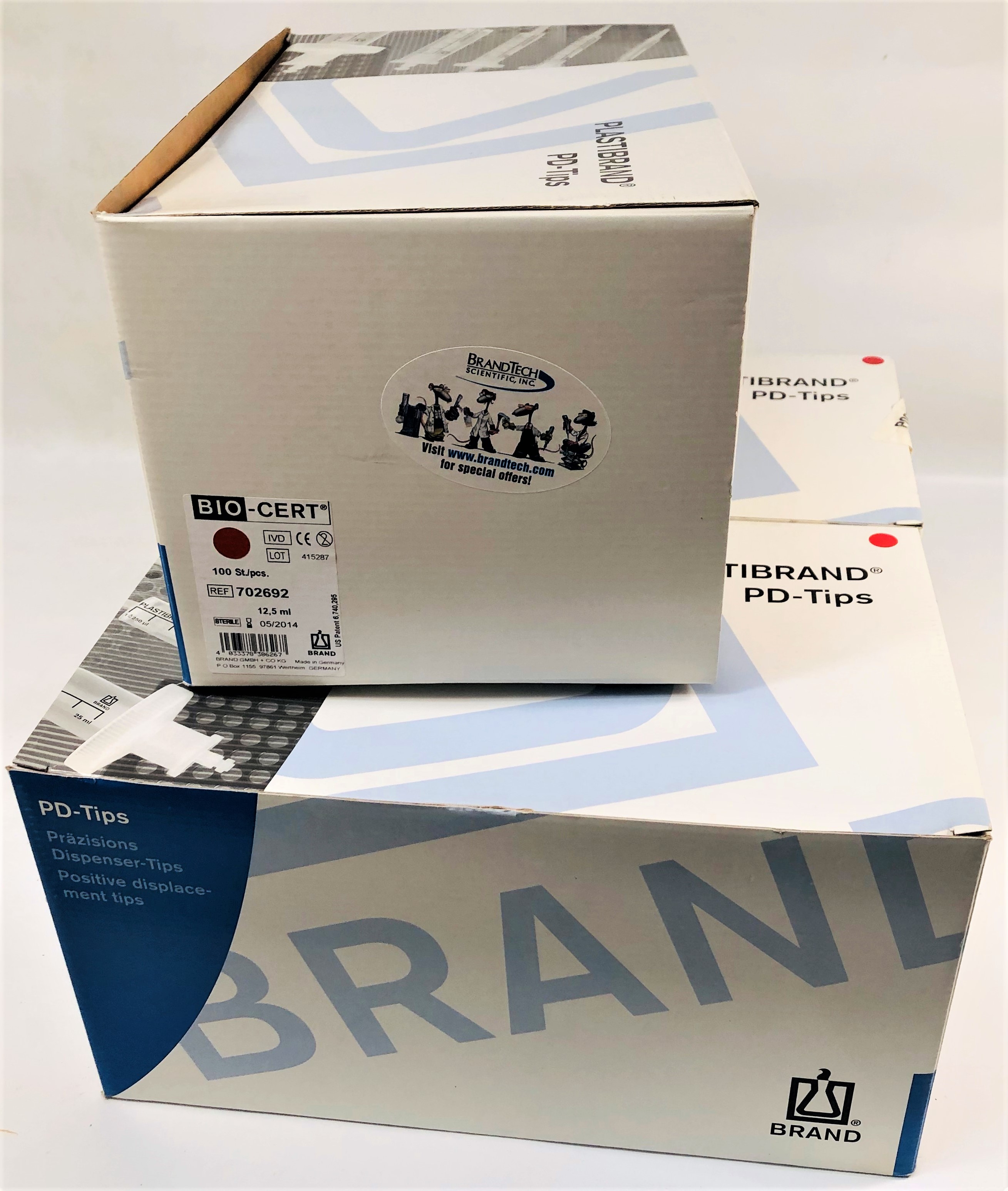 New Open Box BrandTech BIOCERT 702692 PD-Tips - 12.5mL (Box of 100)