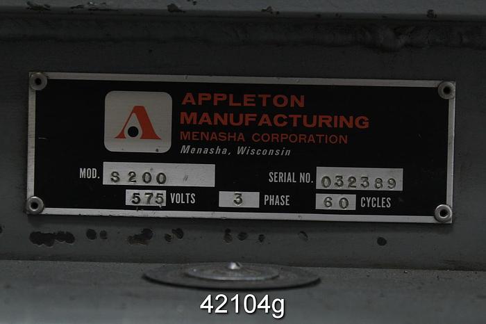 Used Menasha Corporation S200 Core Cutter, 128" Core Length, 3" Diameter Mandrill #42104