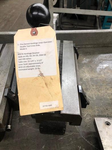 Used 2110-440 Hardinge Lever Operated Double Tool Cross Slide, Model E
