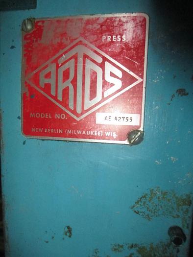 Used 0609-230 Artos Back Flywheel Terminal Cut-Off Press, Model AE 42755