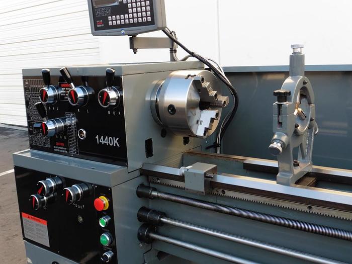 Used Clark 14″ x 40″ Geared Head Toolroom Lathe – Inch/Metric – NEW! W/DRO, TOOLING