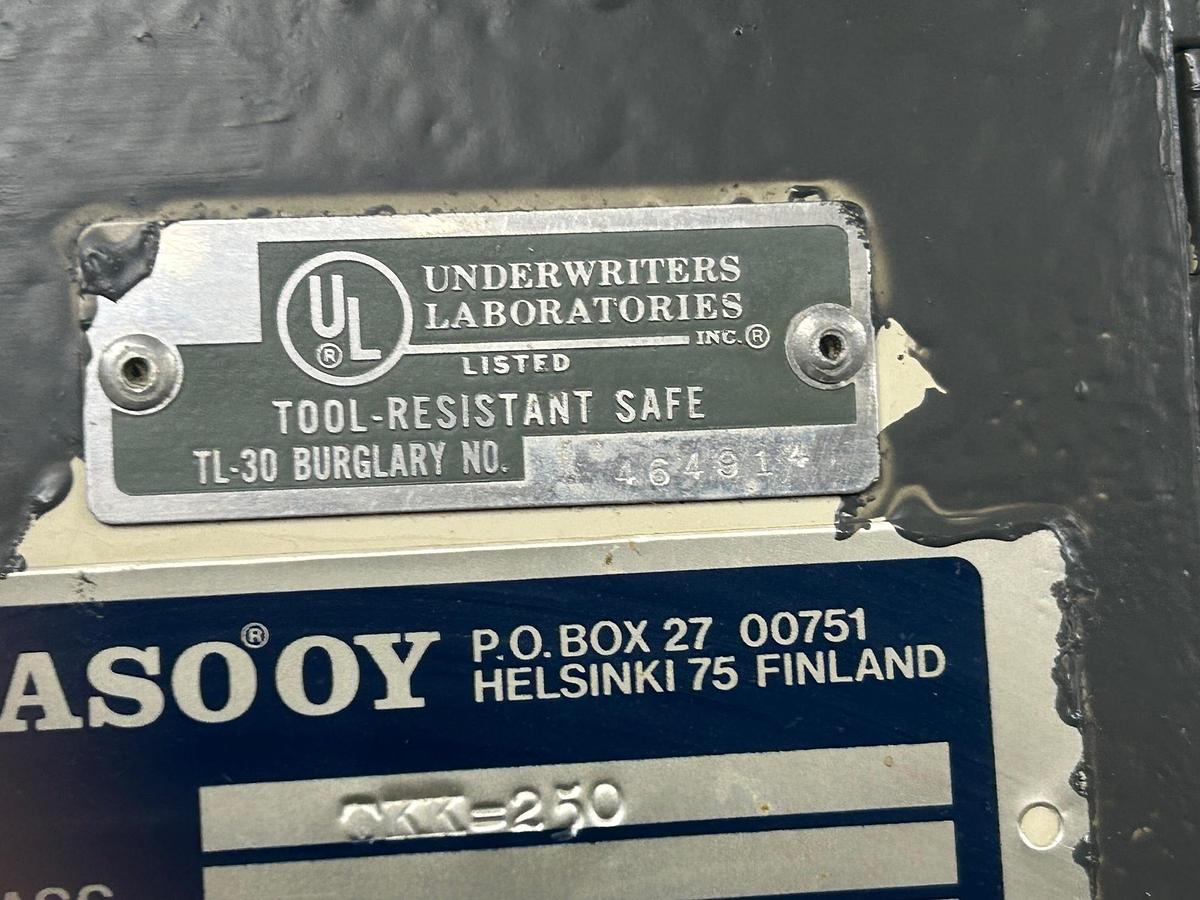 Used Kaso TL30 Treasury Safe Model TKK-250, with Key & Combination