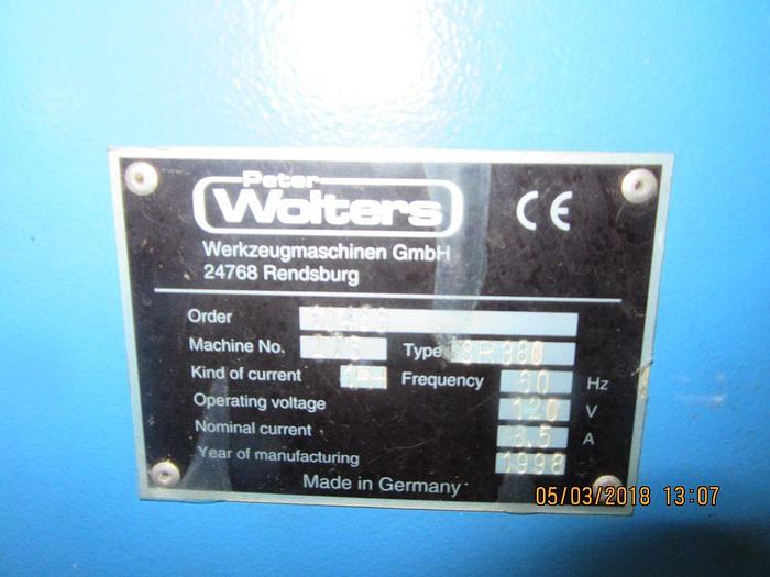 Used 2648-340 Peter Wolters Lapping Machine Single Wheel Type, Model # 3R380