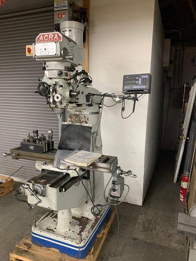Used Acra AM2V 3HP Variable Speed Vertical Milling Machine – Power Feed, DRO, Tooling, New 1996!