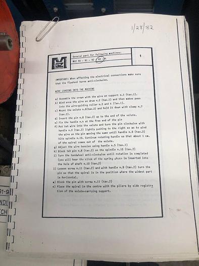 Used 0211-100 MGZ Single Curb Chain Making Machine Model MGZ 93