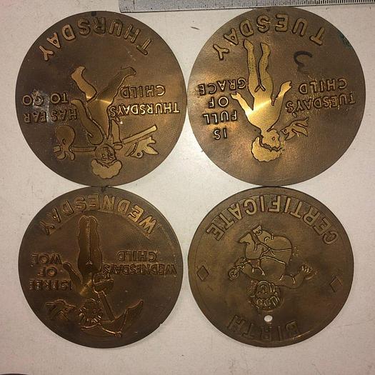 Used 3507-700 Assorted Group Lot of 50 Antique Mixed Master Brocading Templates – Bronze and Brass Material