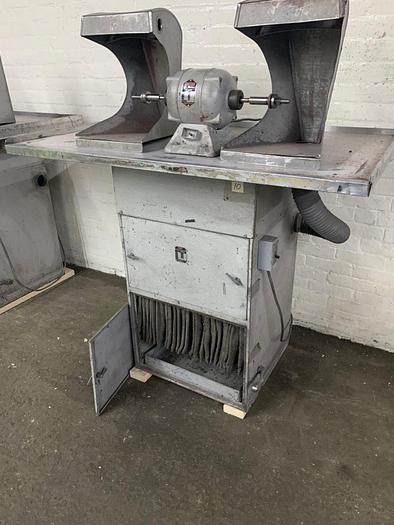 Used 3662-340 RED WING #28H DOUBLE END POLISHING UNIT 1/3 HP- 2 Speed- 1725/3450 RPM, with HANDLER Dust Collector Base