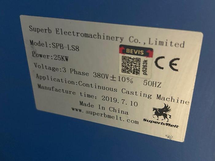 Used 3935-185 SuperbMelt SPB-LS8 Vertical Continuous Casting Furnace for Gold & Silver Jewelry Rod, Tube, Wire, & Plate New 2019