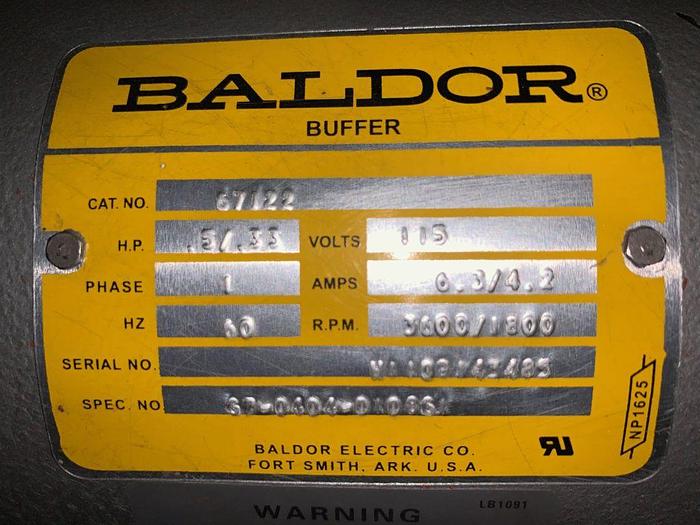 Used 3610-550 Baldor 2-Speed Double End Plastic/Metals Buffing Unit, with Handler Dust Collector