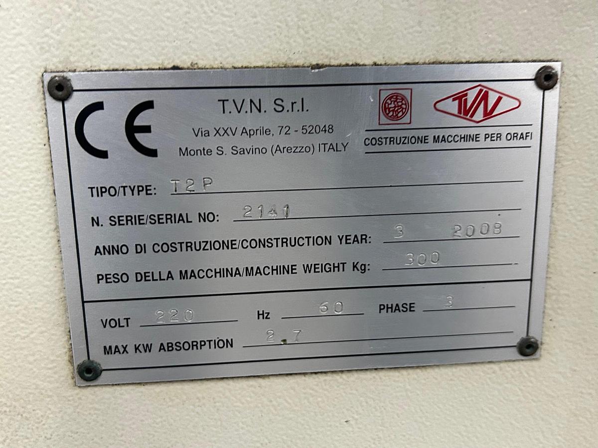 Used TVN Model T2/P Two Passages Bull Block Wire Drawing Machine, 5mm Max Gold Wire Input