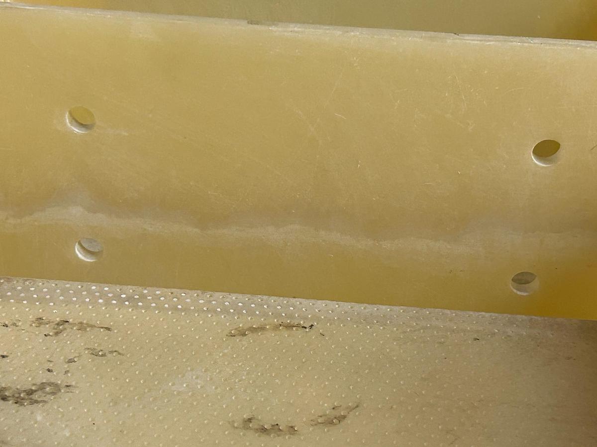 Used Polypropylene Custom Chemical Tank / Treatment Station on Legs with Drain and Catch Tank