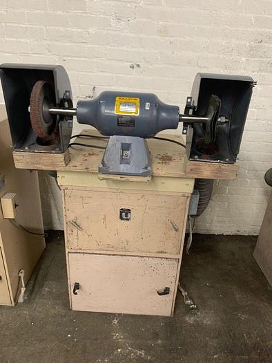 Used 3600-550 Baldor 1 HP, Double End Buffing Unit with Handler Dust Collector Base