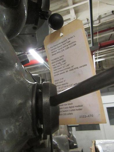 Used 2322-470 Bridgeport Series 1, Variable Speed, 2HP Ram Type Vertical Turret Milling Machine, Model BR2J