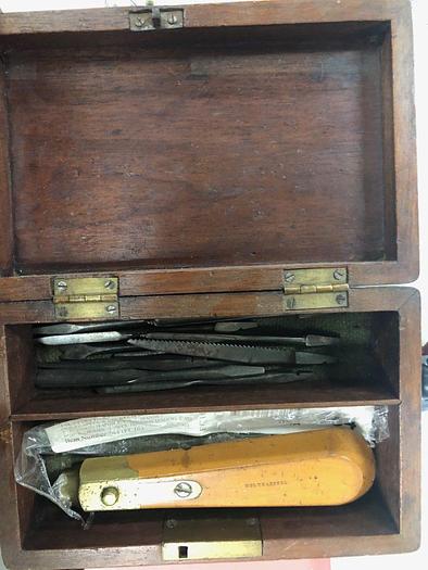 Used 2410-385 Antique Holtzapfel CIRCA 1890 Tool Handle with Tool Bits- Set In Original Box