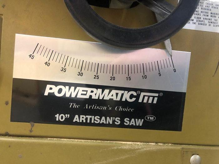 Used 3359-600 10″ Powermatic Artisan Table Saw 20″ x 27″ Model 63