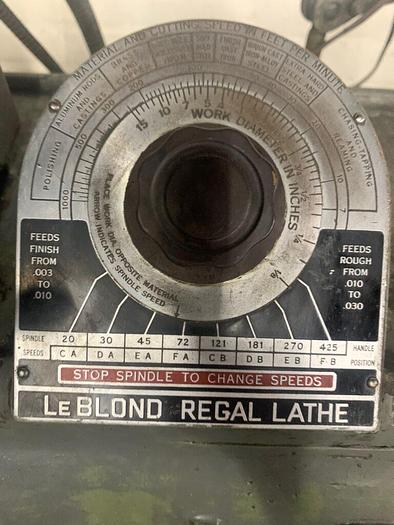 Used LeBLOND 17″ x 34″ Regal Engine Tool Room Lathe – War Finish Circa 1940