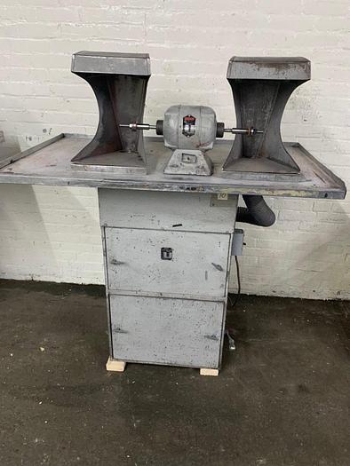 Used 3662-340 RED WING #28H DOUBLE END POLISHING UNIT 1/3 HP- 2 Speed- 1725/3450 RPM, with HANDLER Dust Collector Base
