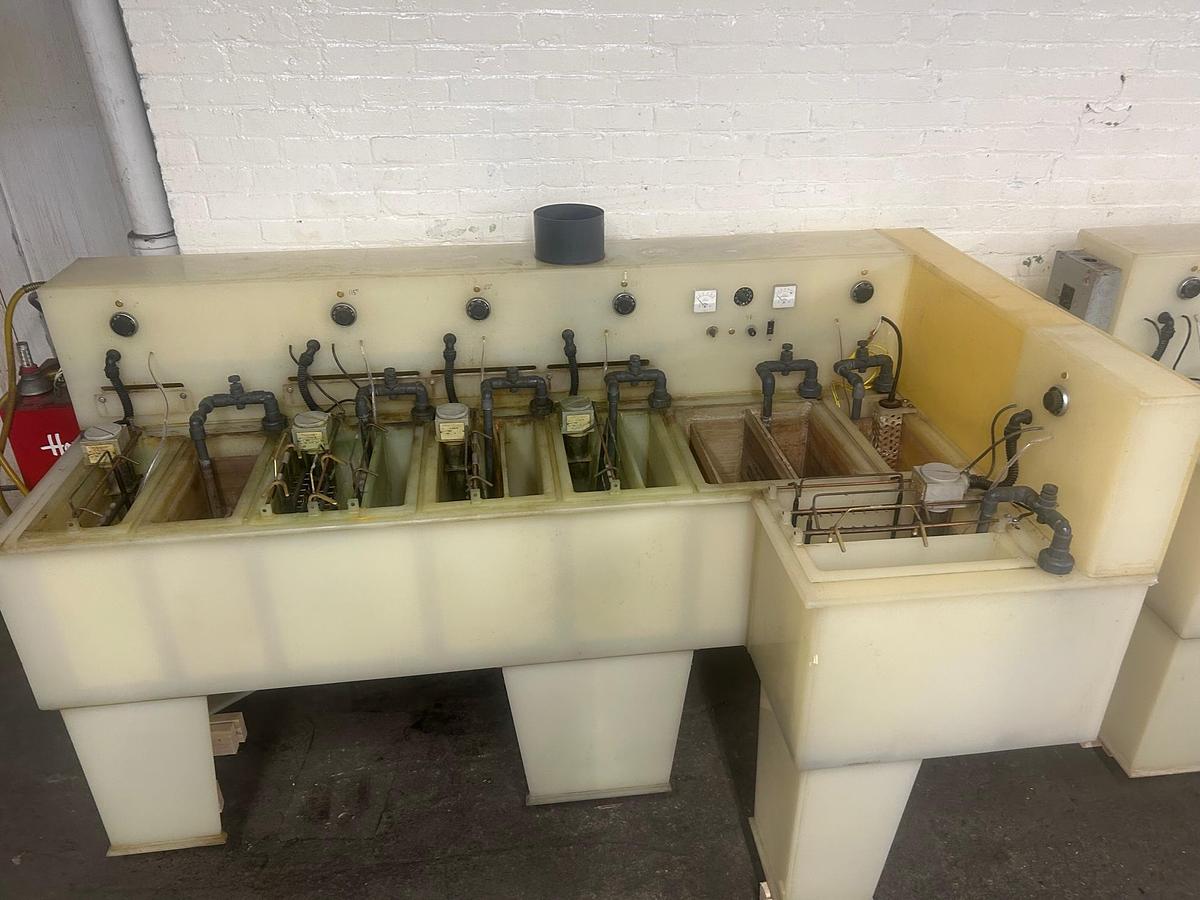Used Manual Dip Plating Line: Dual Station, Poly-Pro Construction for Jewelry Gold, Silver Nickel Copper