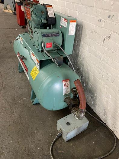 Used 5915-540 Gardner Denver Air Compressor Two-Stage Compressor Pump (5HP) 80 Gal Horizontal Tank