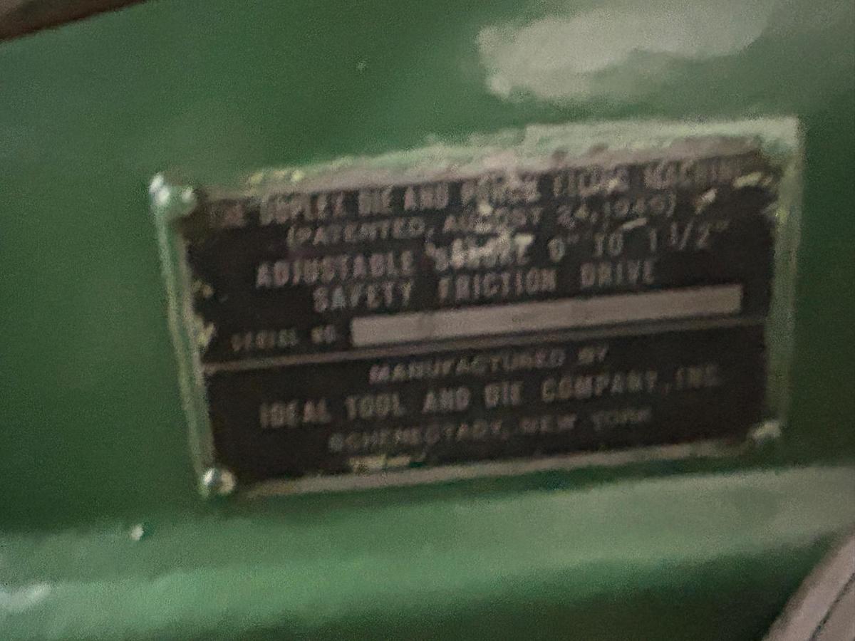 Used Ideal Tool & Die Company Duplex Due & Punch Filling Machine