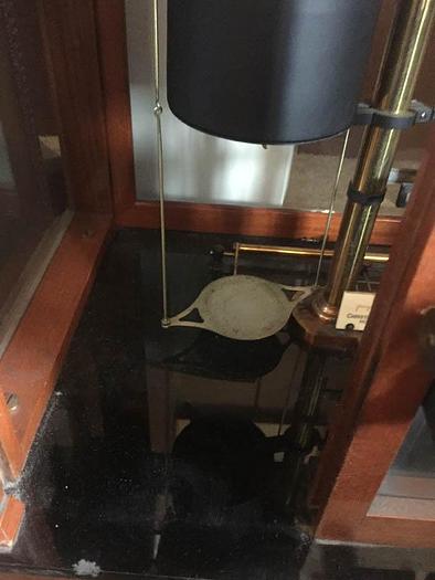 Used 0130-385 Christian Becker Inc Wood & Glass Case Balance Beam Scale