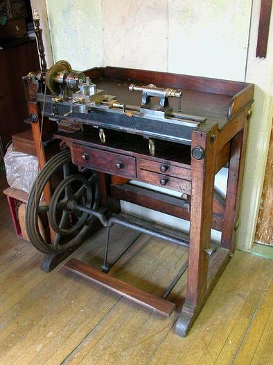 Used 2581-385 Antique Goyen Ornamental Turning Lathe – Circa 1871, with Accessories