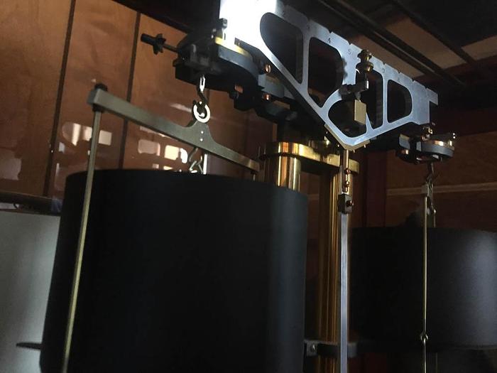 Used 0130-385 Christian Becker Inc Wood & Glass Case Balance Beam Scale