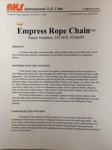 Used 7306-100 FASTI-TYPE AND FASTI RCM HAND MADE ROPE CHAIN BY MACHINE MANUFACTURING CELL