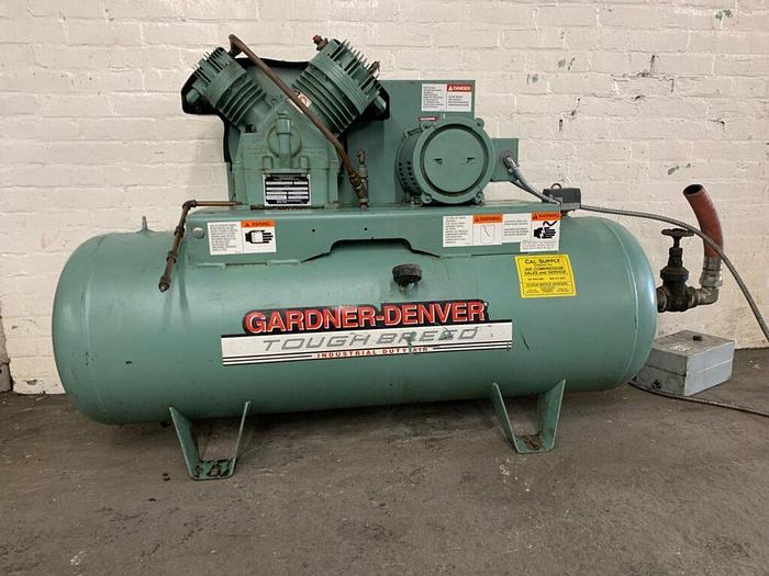 Used 5915-540 Gardner Denver Air Compressor Two-Stage Compressor Pump (5HP) 80 Gal Horizontal Tank