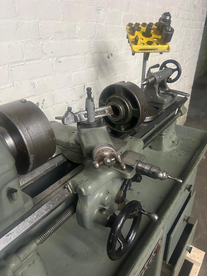 Used South Bend 9″ x 24″ Precision Belt Driven Lathe, Cabinet Stand