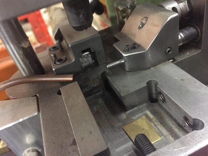 Used 2845-220 Hugold Pneumatic 3 TON Press on Stand w/PLC Dual & Palm Controls