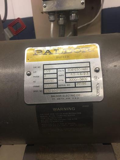 Used 3178-340 Baldor Variable Speed Motor Polishing Set Up with Down Draft Table Work Bench