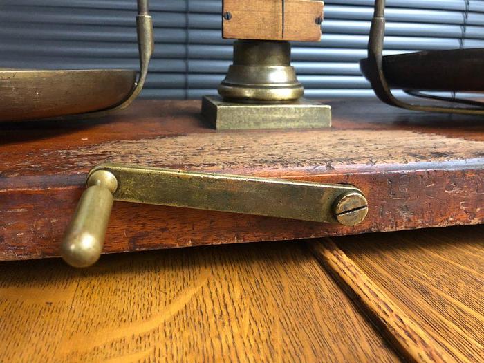 Used 2899-385 Antique H. Kohlbusch Balance Beam Scale with Set of Weights Circa 1890