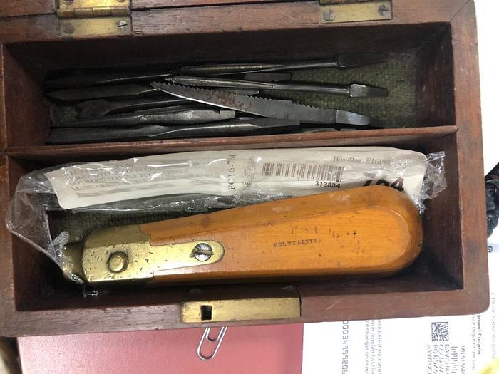 Used 2410-385 Antique Holtzapfel CIRCA 1890 Tool Handle with Tool Bits- Set In Original Box