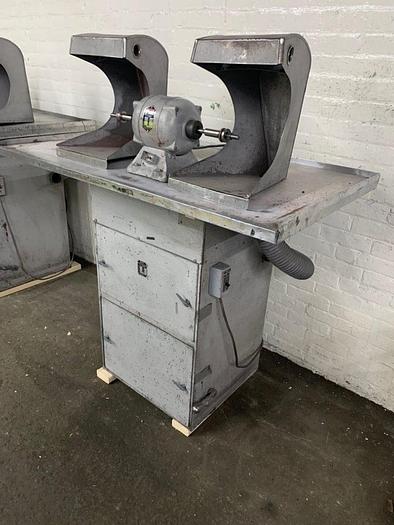 Used 3662-340 RED WING #28H DOUBLE END POLISHING UNIT 1/3 HP- 2 Speed- 1725/3450 RPM, with HANDLER Dust Collector Base