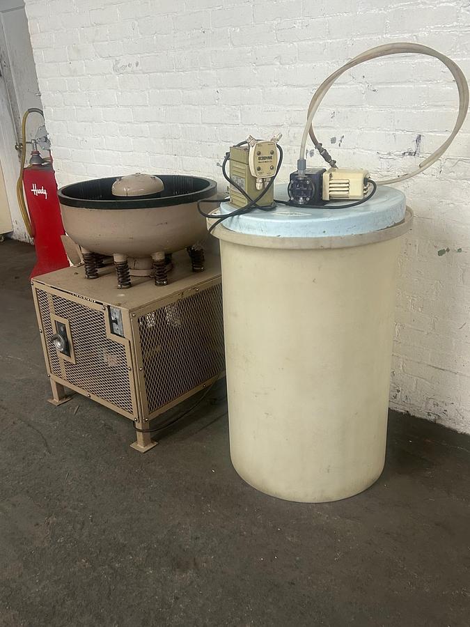 Used Mirro-Brite Vibratory Finishing Machine, Model #MB-150 with Flow-Through Water System