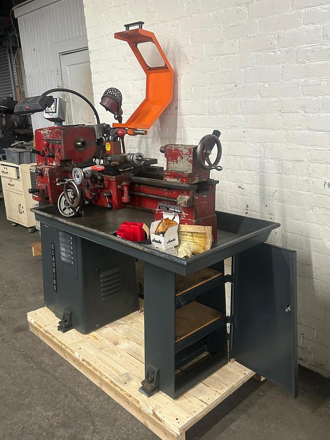 Used Clausing Model 4904 10" x 24" Precision Toolroom Lathe with Cabinet Stand