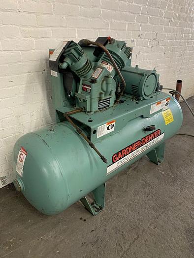Used 5915-540 Gardner Denver Air Compressor Two-Stage Compressor Pump (5HP) 80 Gal Horizontal Tank