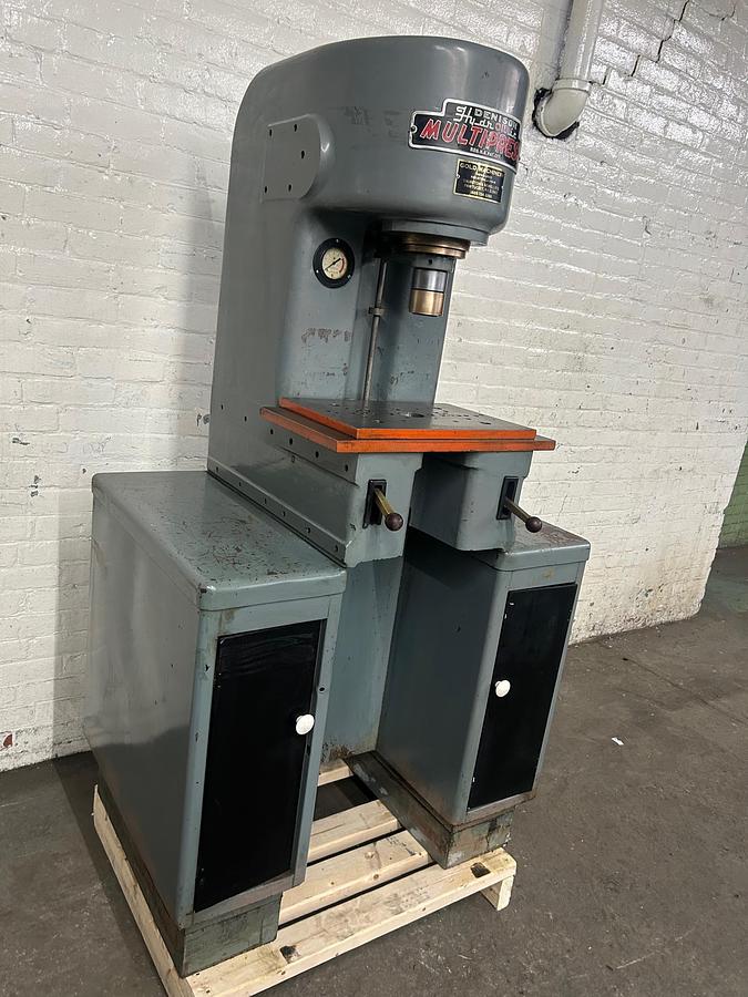 Used Denison 4 Ton C Frame Multipress Hydraulic Press with Cabinet Base